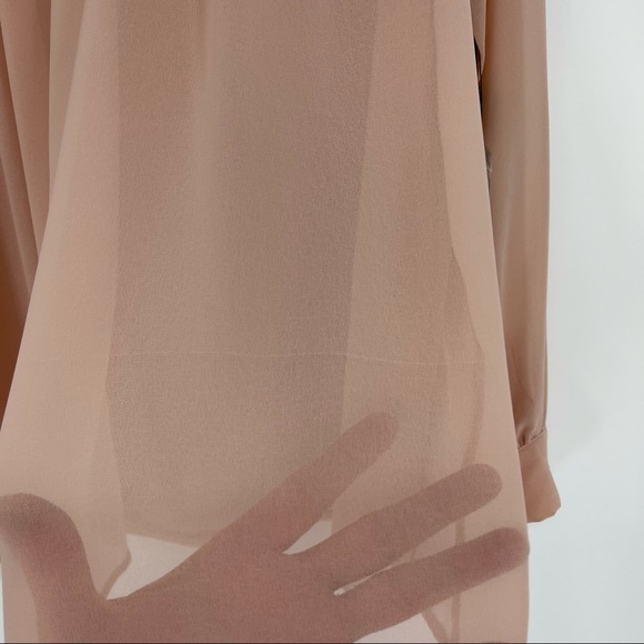 NWT Vince Camuto Pink High Neck Pleated Blouse LG - Picture 6 of 16